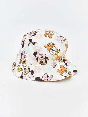 LC Waikiki Ekru Minnie Mouse Baskılı Kız Bebek Bucket Şapka