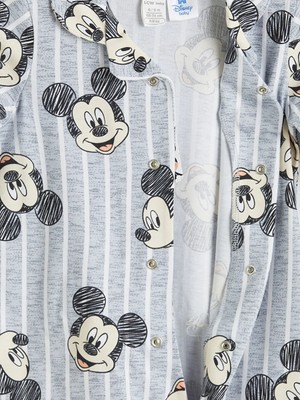 LC Waikiki Gri Mickey Mouse Baskılı Erkek Bebek Tulum