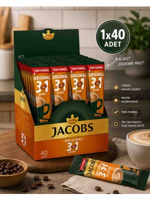 Jacobs 3’ü 1 Arada Hazır Kahve 40’lı Ekonomik Paket