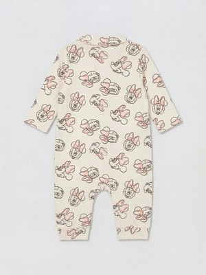 LC Waikiki Ekru Minnie Mouse Baskılı Kız Bebek Tulum