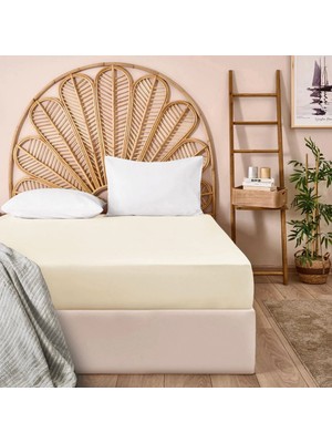 Evidea Soft Penye Tek Kişilik Lastikli Çarşaf - Ekru - 100X200 cm