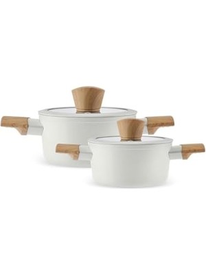 Peri Store Crystal Almond Cream Indüksiyon Tabanlı Midi 4 Parça Set