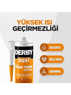 Peri Store D251 Rtv Isı Silikonu 300 Derece C Kırmızı - 280ML