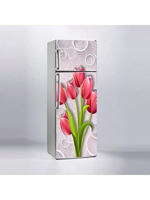 Peri Store Buzdolabı Kaplama Dolap Kaplama Etiketi 3D Kırmızı Gül
