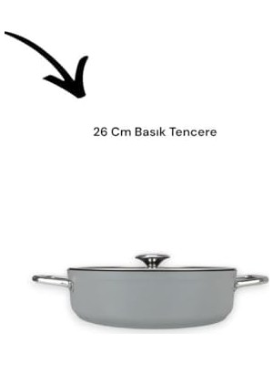 Peri Store Akdeniz 7 Parça Metal Kulplu Döküm Tencere Seti Gri
