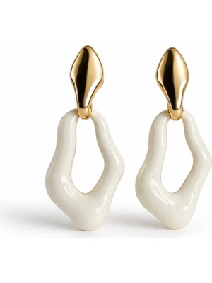 Felix Accessories Morvella Organik Form Küpe Krem