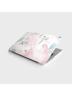 Peri Store Laptop Bilgisayar Notebook Pc Kaplama Etiketi Pembe At ve Kuş