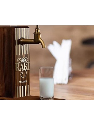 Peri Store Bk Özel Rakı Baskılı Musluklu Doğal Ahşap Içki Standı, Içki Çeşmesi, Doğum Günü Hediyesi, Ev Hediyesi, Içecek Dispenseri
