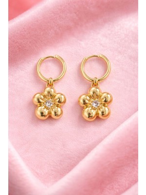 Sylvera Shop Daisy Bloom Halka Küpe (Gold Renk)