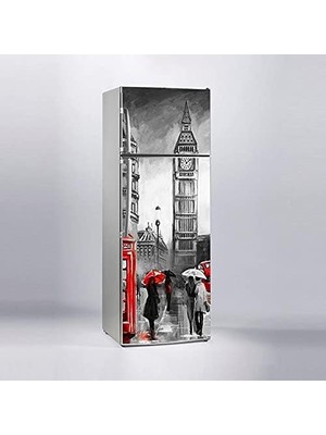 Peri Store Buzdolabı Kaplama Dolap Kaplama Etiketi Saat Kulesi Yağlıboya