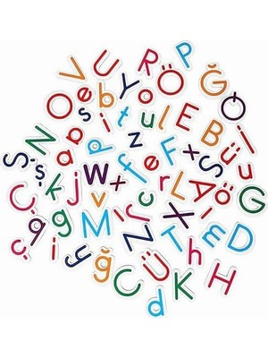 Peri Store 2'li Set Manyetik Mıknatıslı Türkçe - Ingilizce Harfler & Sayılar - Eğitici Alfabe - Sayılar Magnet
