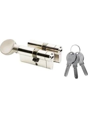 Peri Store Kilit 264 Ortak Anahtarlı Tuzaklı 2'li Set (Ktbs + Ktbsm) Kilit Göbeği, Tuzaklı Silindir 2'li Set, Barel (68 Mm, Nikel)