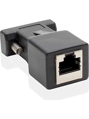 Peri Store 4349 30 M RS232 To RJ45 9 Pin Ethernet Adaptör Ekleme Ek Uzatıcı CAT5E 6 Extender Çevirici Dönüştürücü