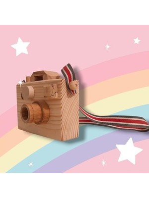 Peri Store El Yapımı Ahşap Oyuncak Fotoğraf Makinesi
