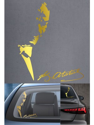 Sticker Usta Atatürk Mustafa Kemal ve Imza Sticker Araba Oto Motosiklet Karavan Sticker Etiket 00627