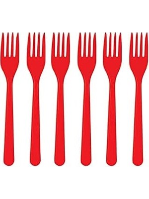 Peri Store Plastik Kırmızı Çatal 25'li