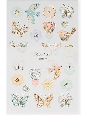 Peri Store - Birds & Tattoo Sheet - Kuşlar & Kelebekler Geçici Dövmeleri - 2'li