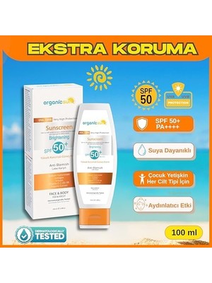 Peri Store Spf 50+ Yüz ve Vücut Güneş Kremi 100ML – Leke Karşıtı, Yüksek Korumalı, Suya Dayanıklı, Her Cilt Tipine Uygun, Vegan