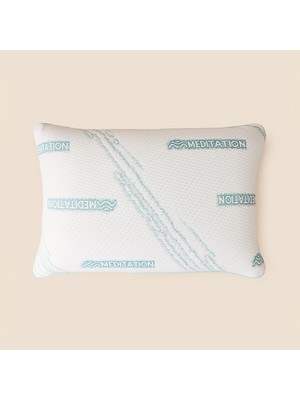Evidea Soft Meditasyon Visko Yastık - Beyaz / Yeşil - 40X60 cm