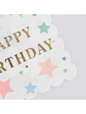Peri Store - Happy Birthday Stars Large Napkins - Happy Birthday Yıldızlar Peçeteler (X16)