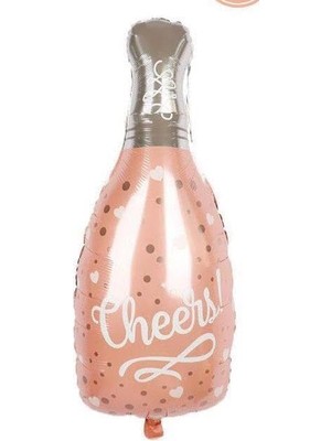Peri Store Cheers Yazılı 100X48 cm Büyük Boy Şampanya Şişesi Folyo Balon Bride To Be Bekarlığa Veda