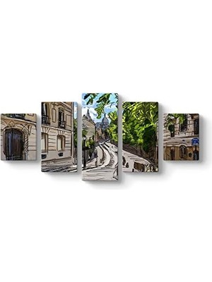 Peri Store Paris Sokakları Tablosu 127 x 56-5 Parçalı