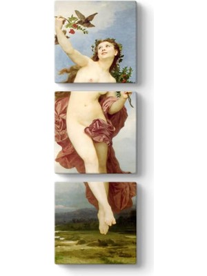 Peri Store William Adolphe Bouguereau - Tablosu 50 x 156-3 Parçalı