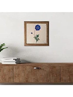 Peri Store Ebru Sanatı Taş Duvar Tablosu - Ahşap Çerçeveli Taş Tablo - 25X25 cm - Dekoratif Duvar Sanatı - Modern Ev ve Ofis Duvar Dekoru W1-136