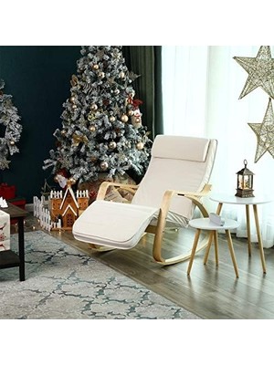 Peri Store Huş Ağacı Sallanan, 5 Kademede Ayarlanabilen Ayak Desteği, Pamuk Kılıf, 150 kg Taşıma Kapasitesi, Oturma Odası, Yatak Odası, Bej LYY10M