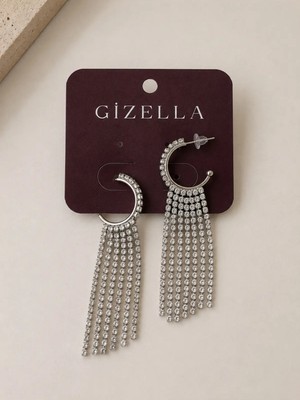Gizella Sarkıt Taşlı Halka Model Küpe