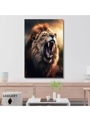 Peri Store Tekli Dikey Kanvas Duvar Tablosu Hırçın Aslan Portresi, 100 x 150