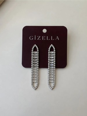 Gizella Kristal Taş Modelli Silver Küpe