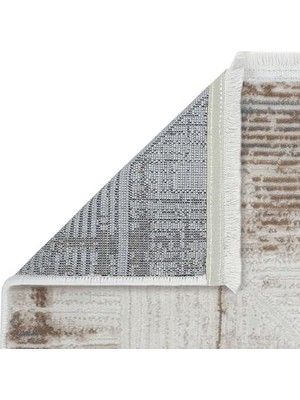 Peri Store Nevada 2505 Bej Halı Geometrik Desen Yumuşak Görünümlü Ev Oda Oturma Odası Salon Halısı