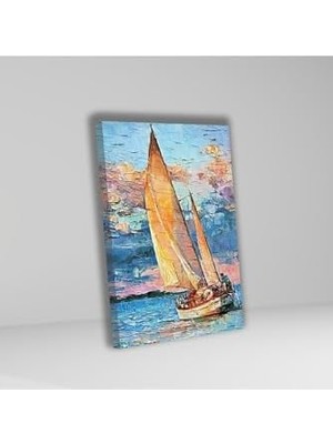 Peri Store Tekli Dikey Kanvas Tablo Yağlı Boya Görünümlü Renkli Yelkenli 70 x 100 GARTNM6972
