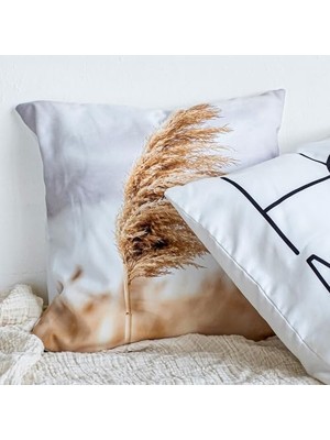 Peri Store Temalı Özel Tasarım 2'li Yastık Kılıfı, Dijital Baskı Kırlent Kılıfı, Beyaz Renk, 43X43 cm