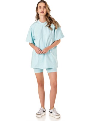 Obje Kadın Su Yeşili Oversize T-Shirt