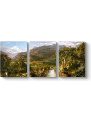 Peri Store Frederic Edwin Church - Of The Andes Tablosu 126 x 55-3 Parçalı