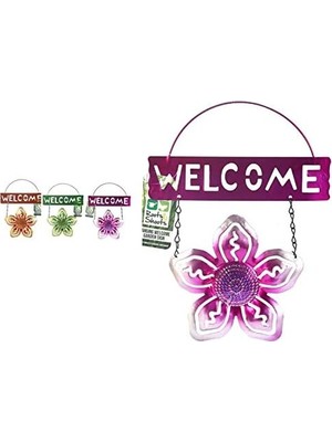 Peri Store 2 Adet Balkon ve Bahçe Hoşgeldiniz Tabelası Pembe Çiçekli 26X20X0,2CM Duvar Süsü Balkon,bahçe ve Oda Dekor Hoşgeldiniz Tablo,tabela