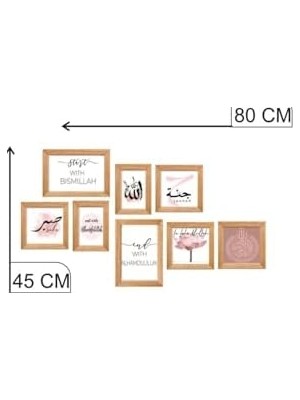 Peri Store 8 Parça Dekoratif Mdf Tablo Seti Çerçeve Görünümlü DEKOLIADKO5532