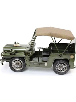 Peri Store U.s. Army Jeep M381 El Yapımı Eskitilmiş Biblo 26CM