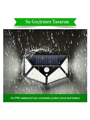 Peri Store 100 LED Dış Mekan Solar Aydınlatma Fotoselli Solar Lamba Hareket Sensörlü Güneş Enerjili Lamba