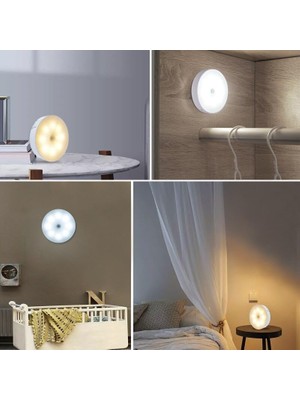 Peri Store 2'li Set Kabin LED Hareket Sensörlü Hero LED Kabin Işığı - 4000K Doğal Beyaz, USB Şarjlı, Mıknatıslı Yapışkanlı Montaj – Dolap Içi, Mutfak, Merdiven ve Için Kablosuz Gece Lambası