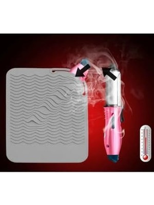 Peri Store Saç Maşası Dayanıklı Silikon Mat Çok Fonksiyonlu Kaymaz Düz Silikon Dayanıklı Mat