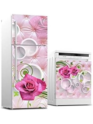 Peri Store Buzdolabı ve Bulaşık Makinası Beyaz Eşya Kaplama 3D Gül Tanesi