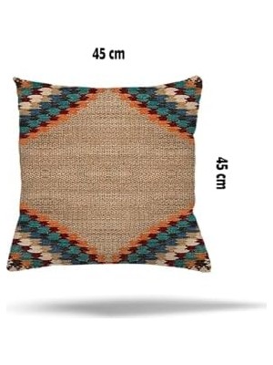 Peri Store Pelangi Çiçek Kaz Ayağı Kuştüyü Desen Gizli Fermuarlı Yastık Kılıfı Kırlent Kılıfı Koltuk Yastık Kılıfı, Kahverengi 45 x 45