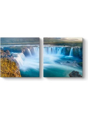 Peri Store Iceland Şelalesi Tablosu 63 x 30-2 Parçalı