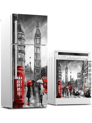 Peri Store Buzdolabı ve Bulaşık Makinası Beyaz Eşya Kaplama Londra Yağlıboya