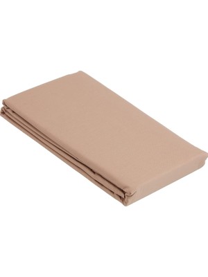 Peri Store Taç Basic Düz Pamuk Çarşaf, Camel, Tek Kişilik