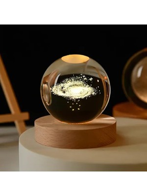 Peri Store Kristal Küre Gece Lambası (Galaksi)