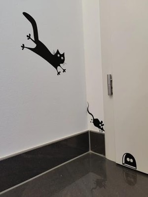 Peri Store Eğlenceli Kedi ve Fare Duvar Dekorasyonu